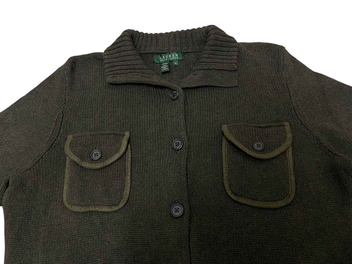 Lauren Ralph Lauren Lauren Ralph Lauren Olive Sweater w/ Elbow Patches Size XL / US 12-14 / IT 48-50 - 2 Thumbnail