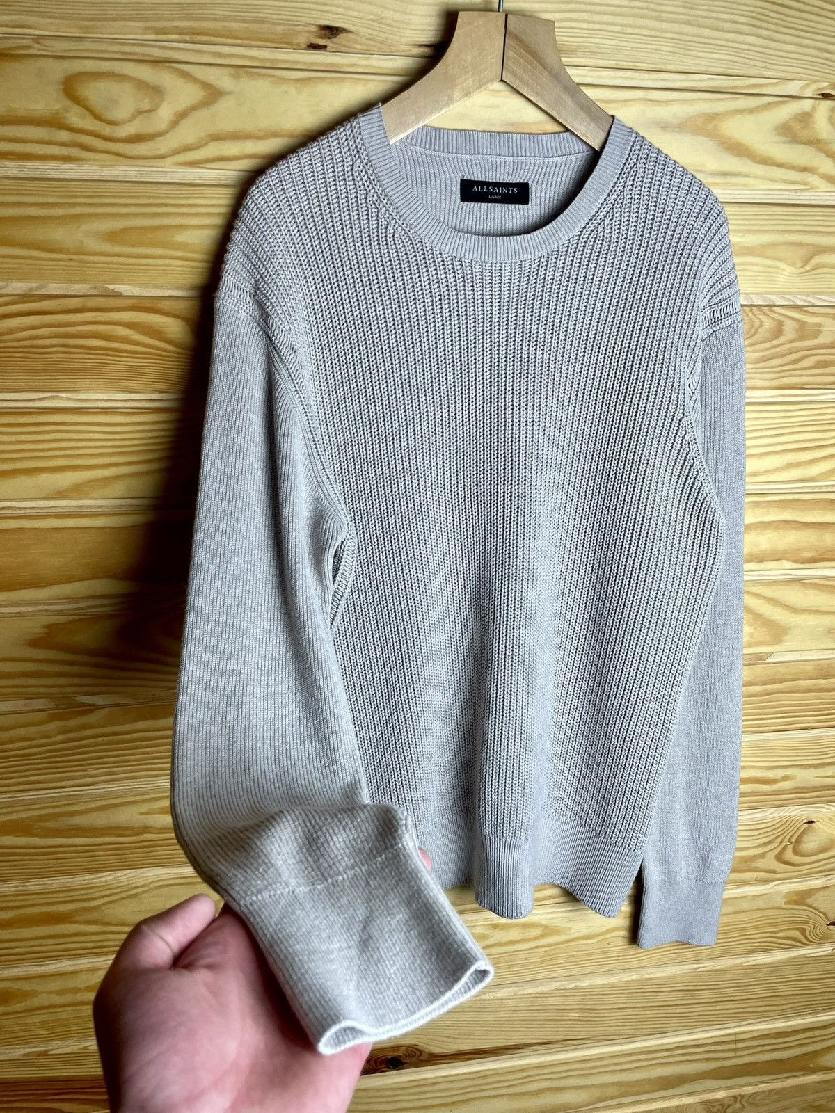 Allsaints × Designer All Saints Men Knit Sweater Avant Gard Y2K Size US L / EU 52-54 / 3 - 2 Thumbnail