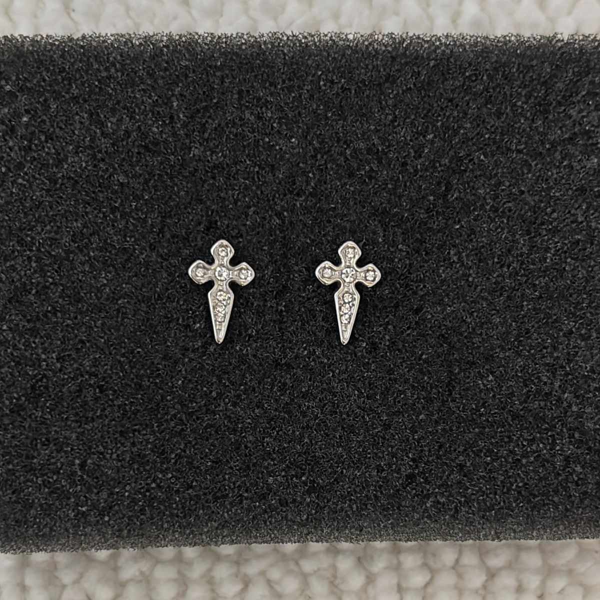 Other CZ Cross Stud Earrings for Men Women Hip Hop Unisex Earrings Size ONE SIZE - 1 Thumbnail