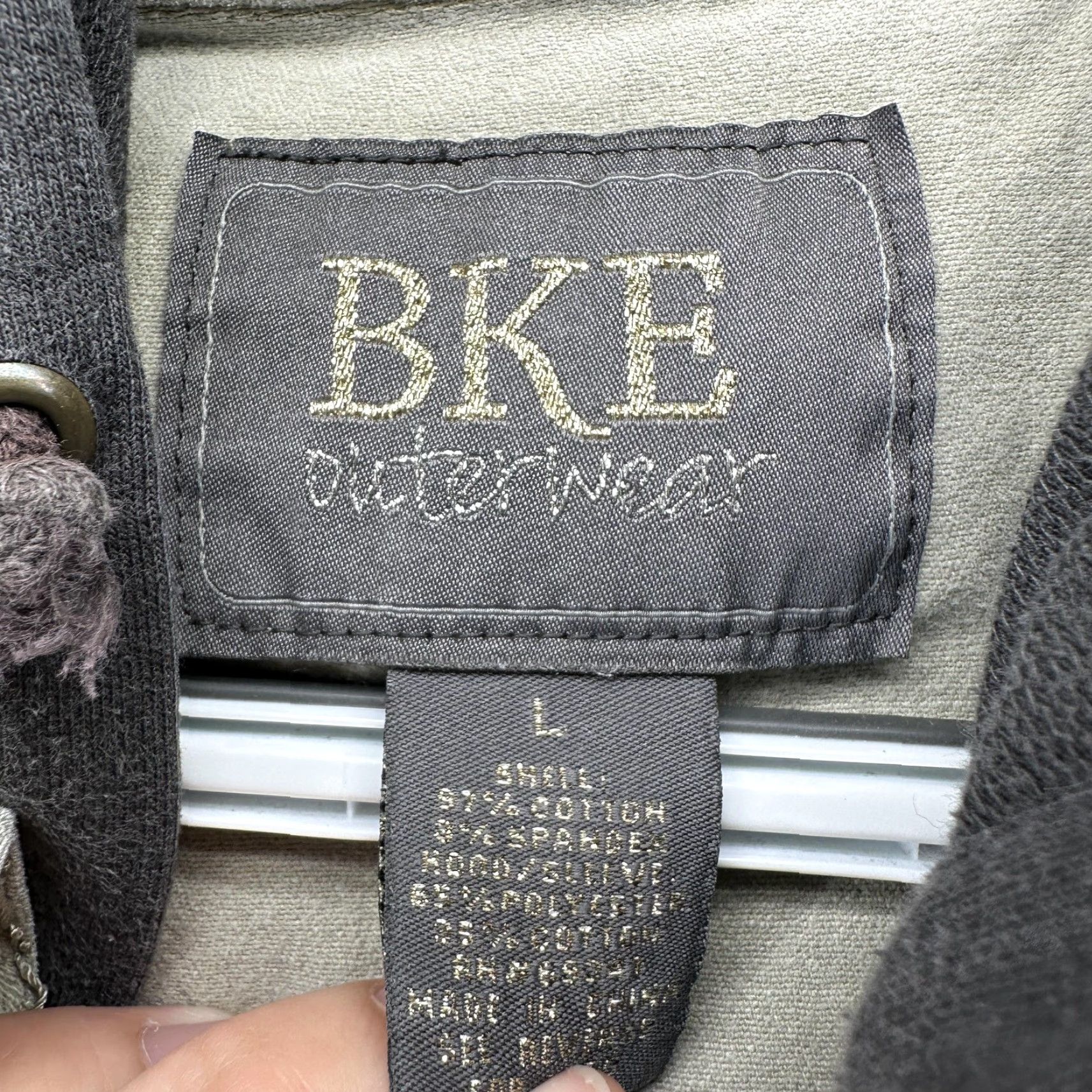 BKE BKE Jacket Mens Large Green Canvas Hooded Military Field Utility Zip Jacket Size US L / EU 52-54 / 3 - 6 Thumbnail