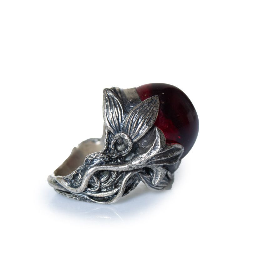 Other Lyly Erlandsson, the Granada ring with red stone Size ONE SIZE - 3 Thumbnail