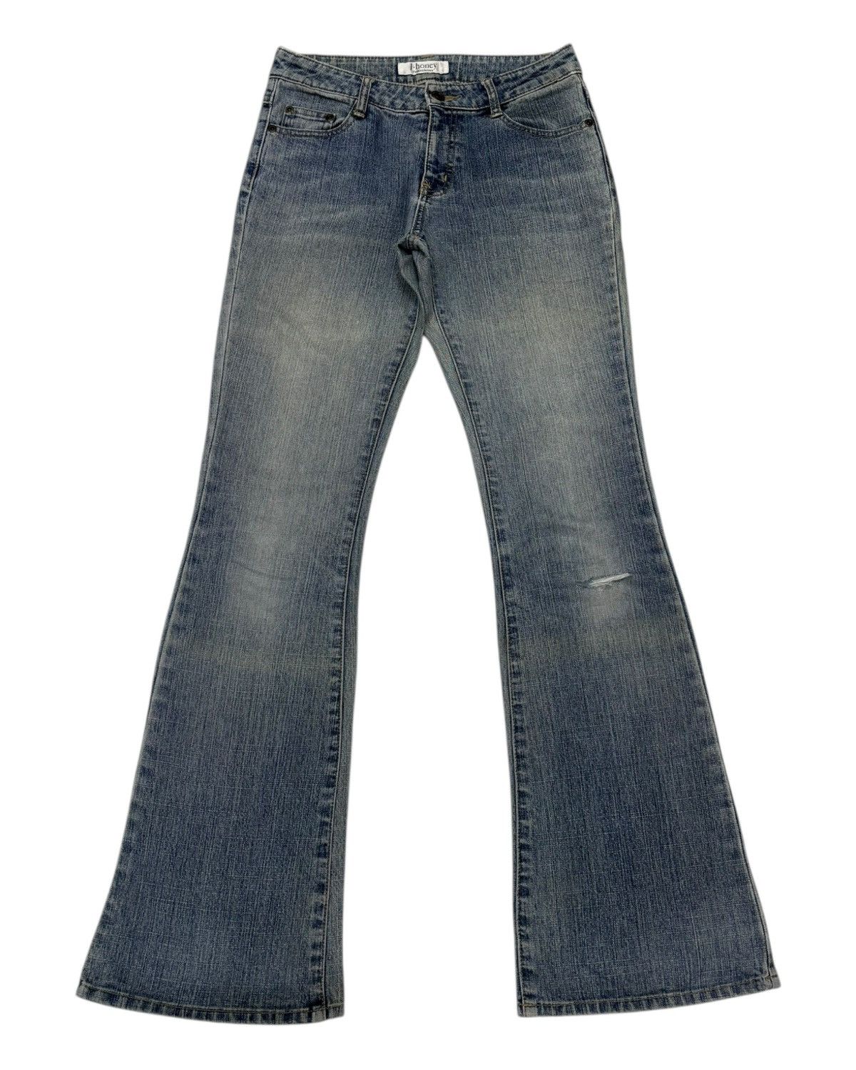 If Six Was Nine × Japanese Brand Vintage Flare Jeans Japanese J-Honey Faded Distress Jean Size 28" / US 6 / IT 42 - 1 Thumbnail