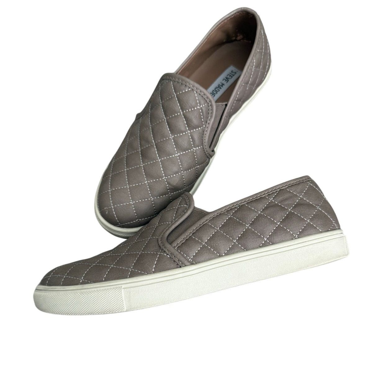 Steve Madden Steve Madden Quilted Taupe Slip-On Sneakers Size US 8.5 / IT 38.5 - 3 Thumbnail