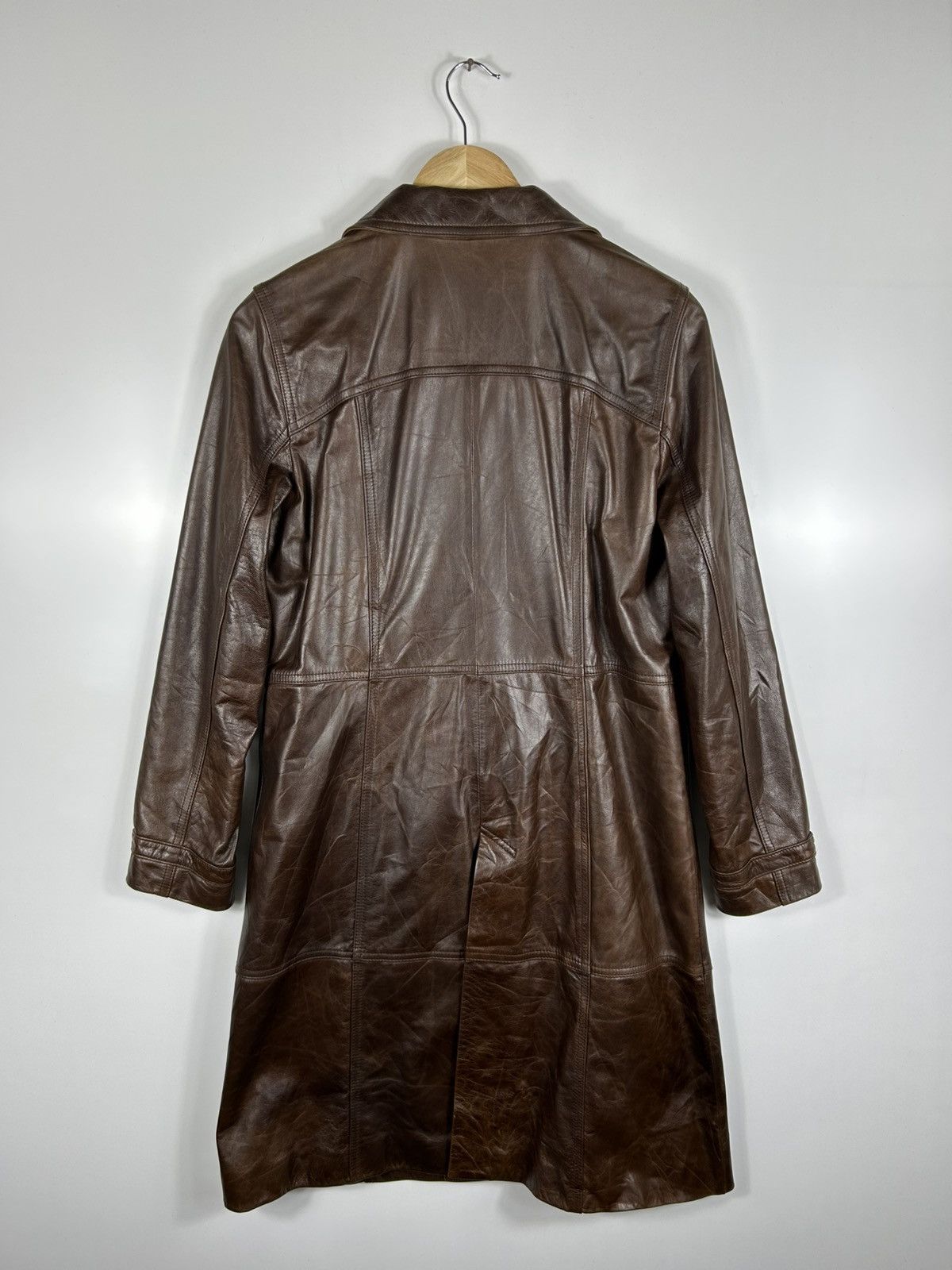 Japanese Brand × Vintage ⚡️Vintage Jha-Jha Club Button Leather Long Coat Jacket Size S / US 4 / IT 40 - 12 Thumbnail