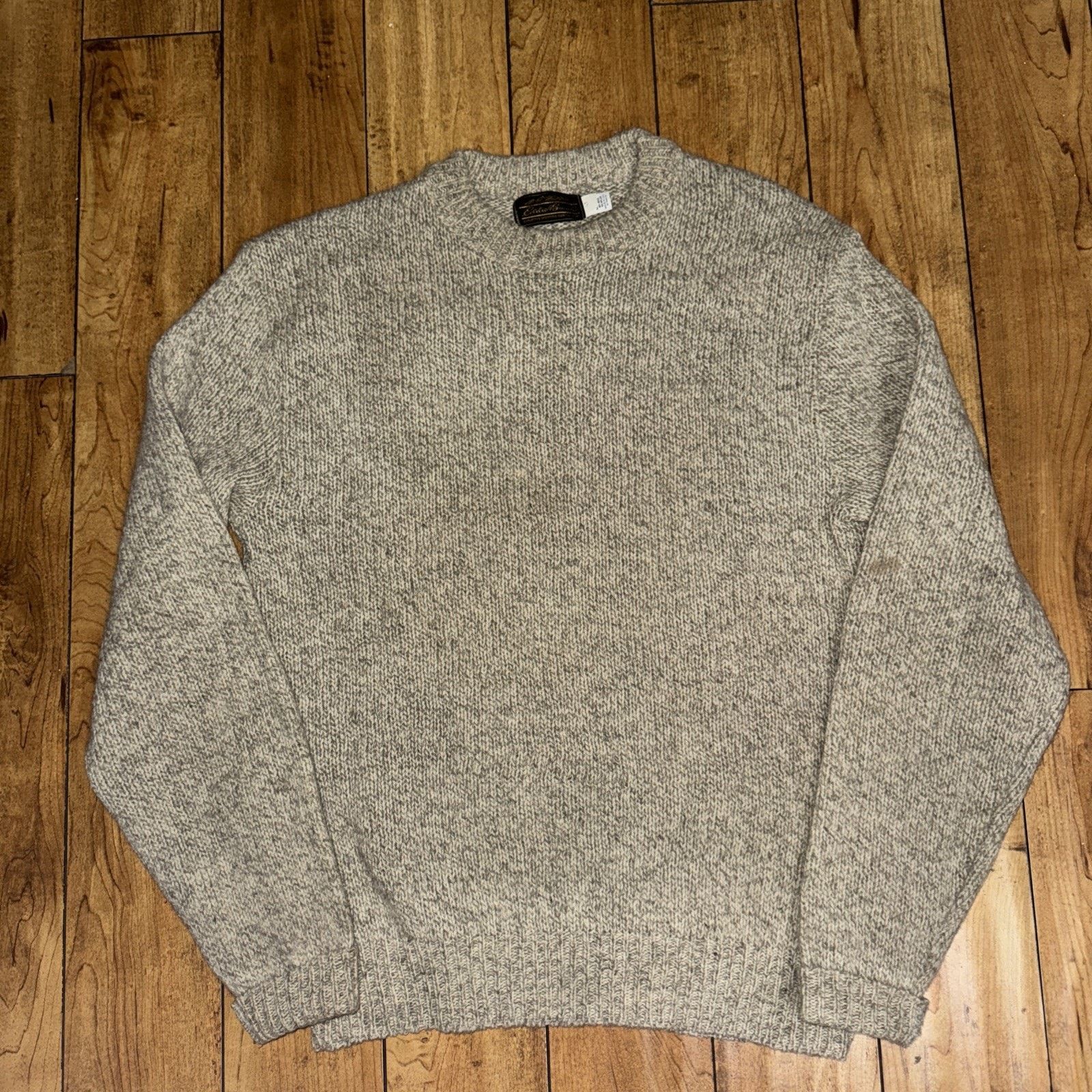 Eddie Bauer × Vintage Eddie Bauer Wool Sweatshirt Tan Large Tall 21x28 Made In USA Size US L / EU 52-54 / 3 - 1 Thumbnail