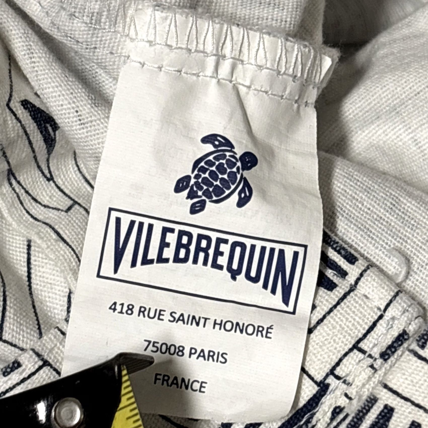 Vintage Villebrequin Tote Bag Logo All Over Print Medium White Black Unisex Adults White Cotton Tote Medium White Black Size ONE SIZE - 7 Thumbnail