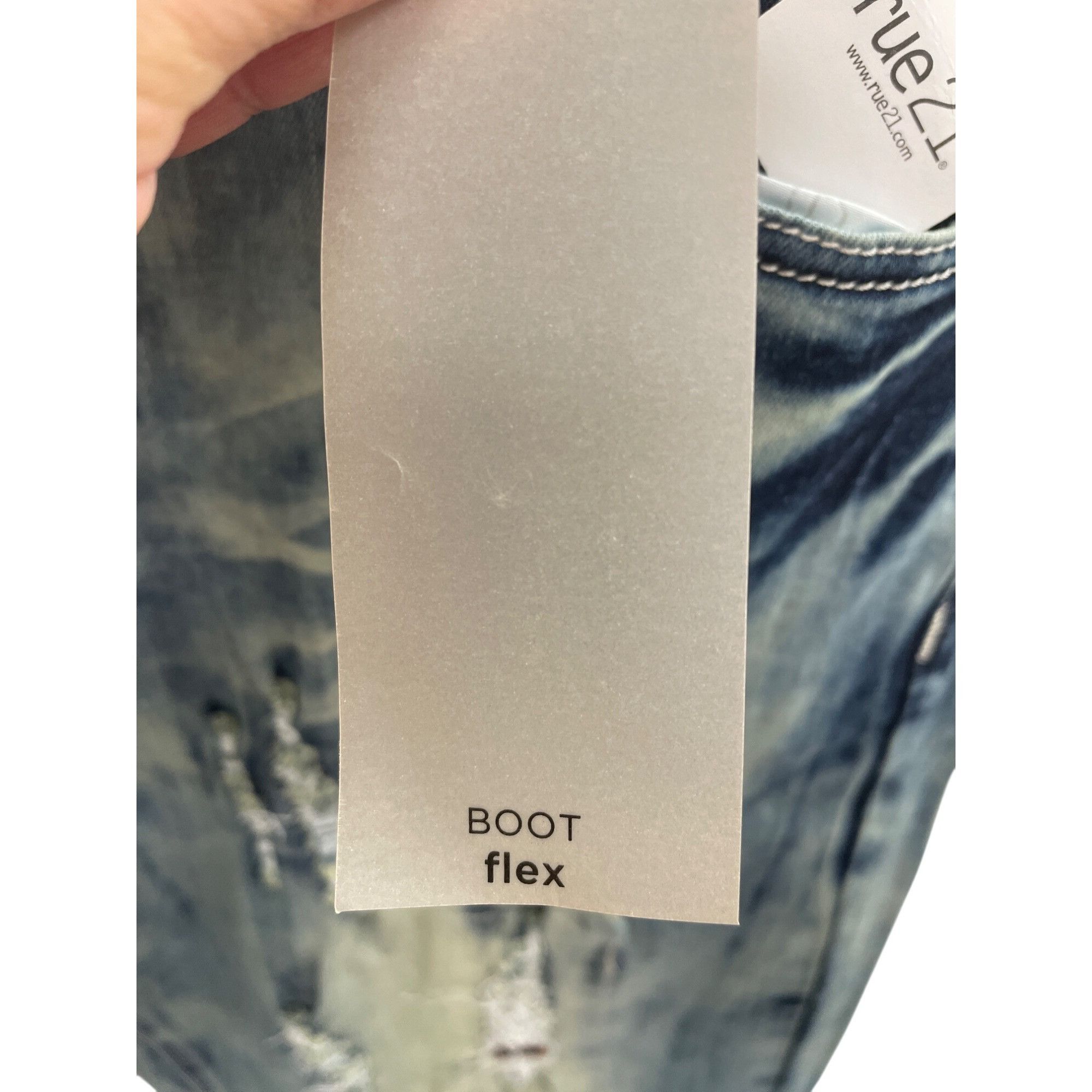 Other Black Premium Mens blue acid distressed Boot Cut Denim Jeans Size US 34 / EU 50 - 9 Thumbnail