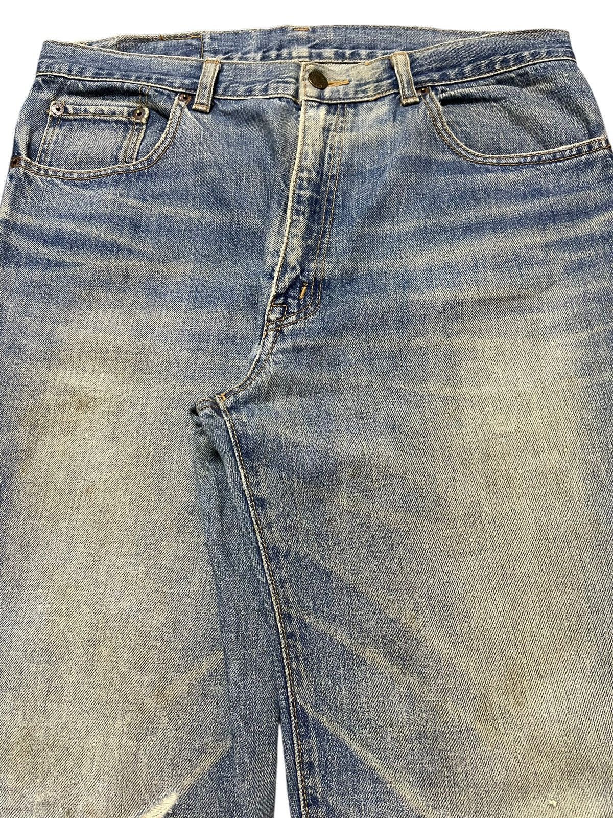 In The Attic Vintage Japanese Brand Mud Wash Faded Distress Loose Jeans Size US 33 - 4 Thumbnail
