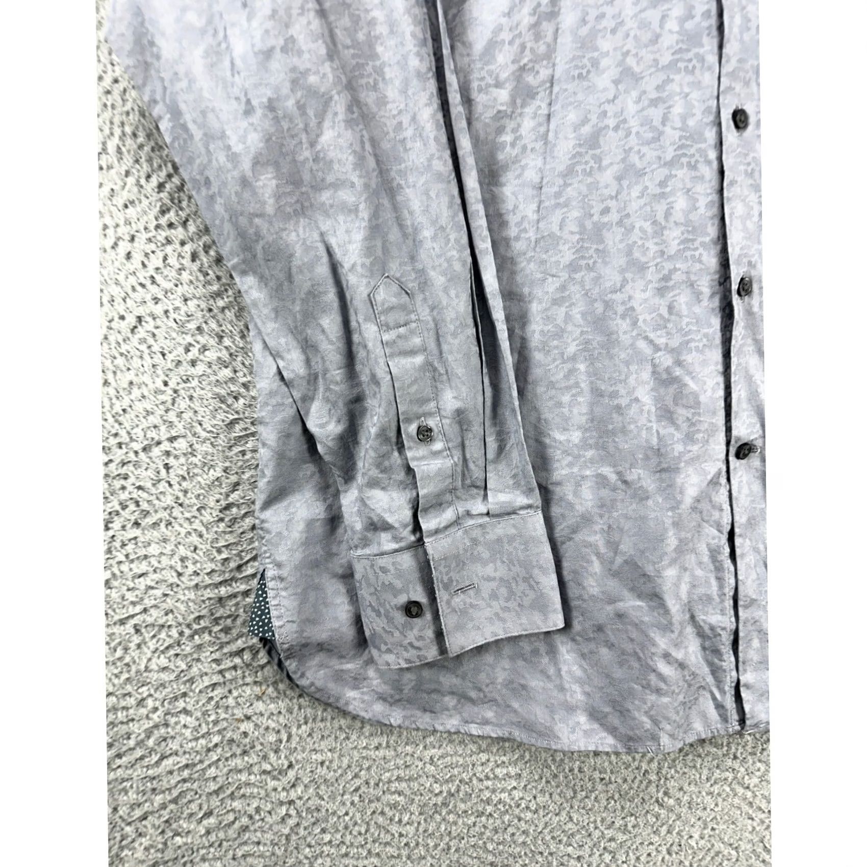 Ted Baker Ted Baker Dress Shirt Men 17 34-35 Endurance Grey Button Up Long Sleeve Mens Size 46R - 7 Thumbnail