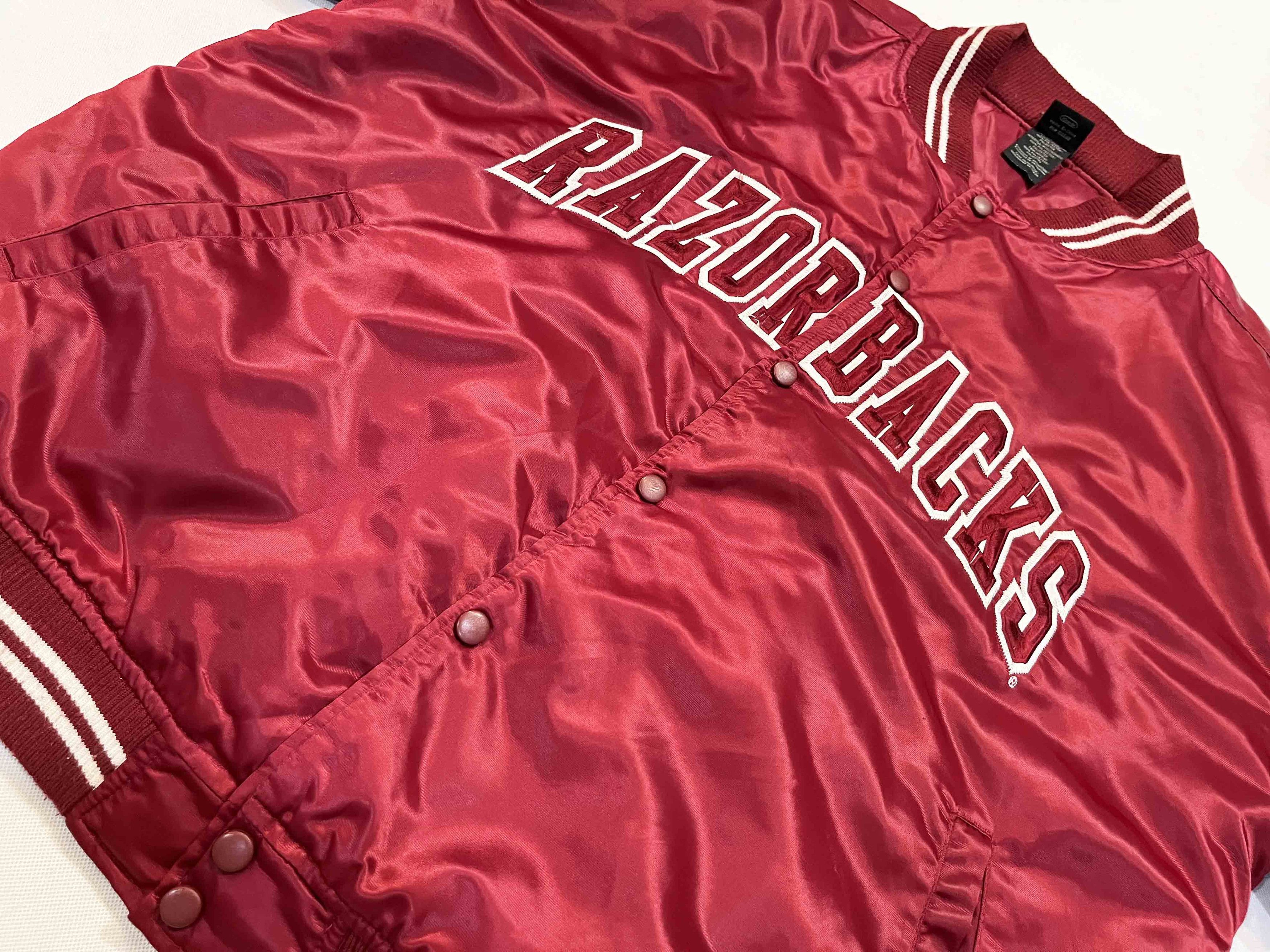 NCAA × Starter Starter NCAA Arkansas Razorbacks Satin Bomber Jacket Size US XL / EU 56 / 4 - 8 Thumbnail