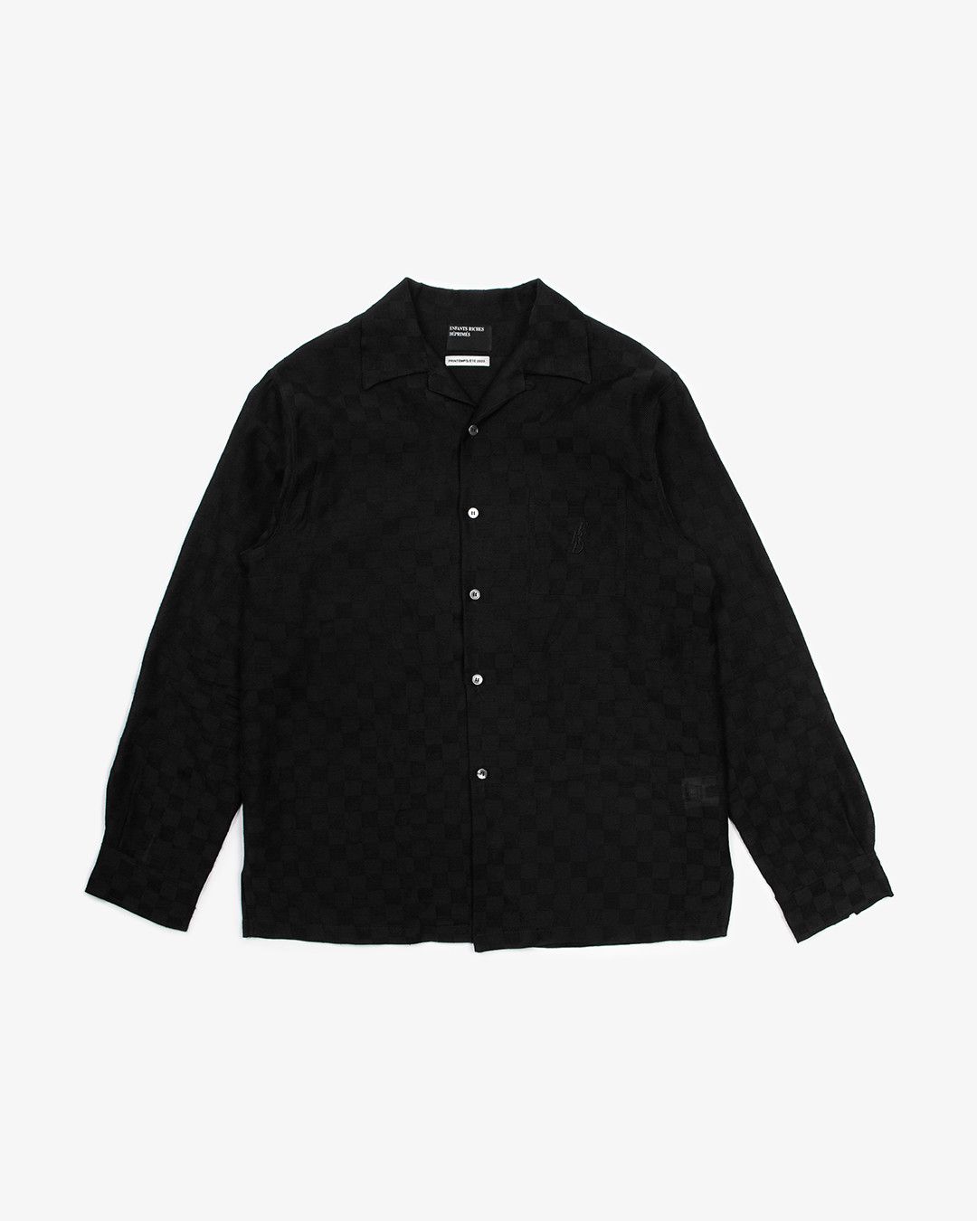 トップス ERD BLACK SILK CHECKERED SUMMER Enfants Riches Deprimes ERD BLACK SILK CHECKERED SUMMER