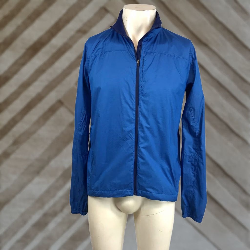 Vintage Ibex Mens Full Zip Windbreaker Jacket Blue Reflective Mock Neck Size M Size US M / EU 48-50 / 2 - 1 Thumbnail