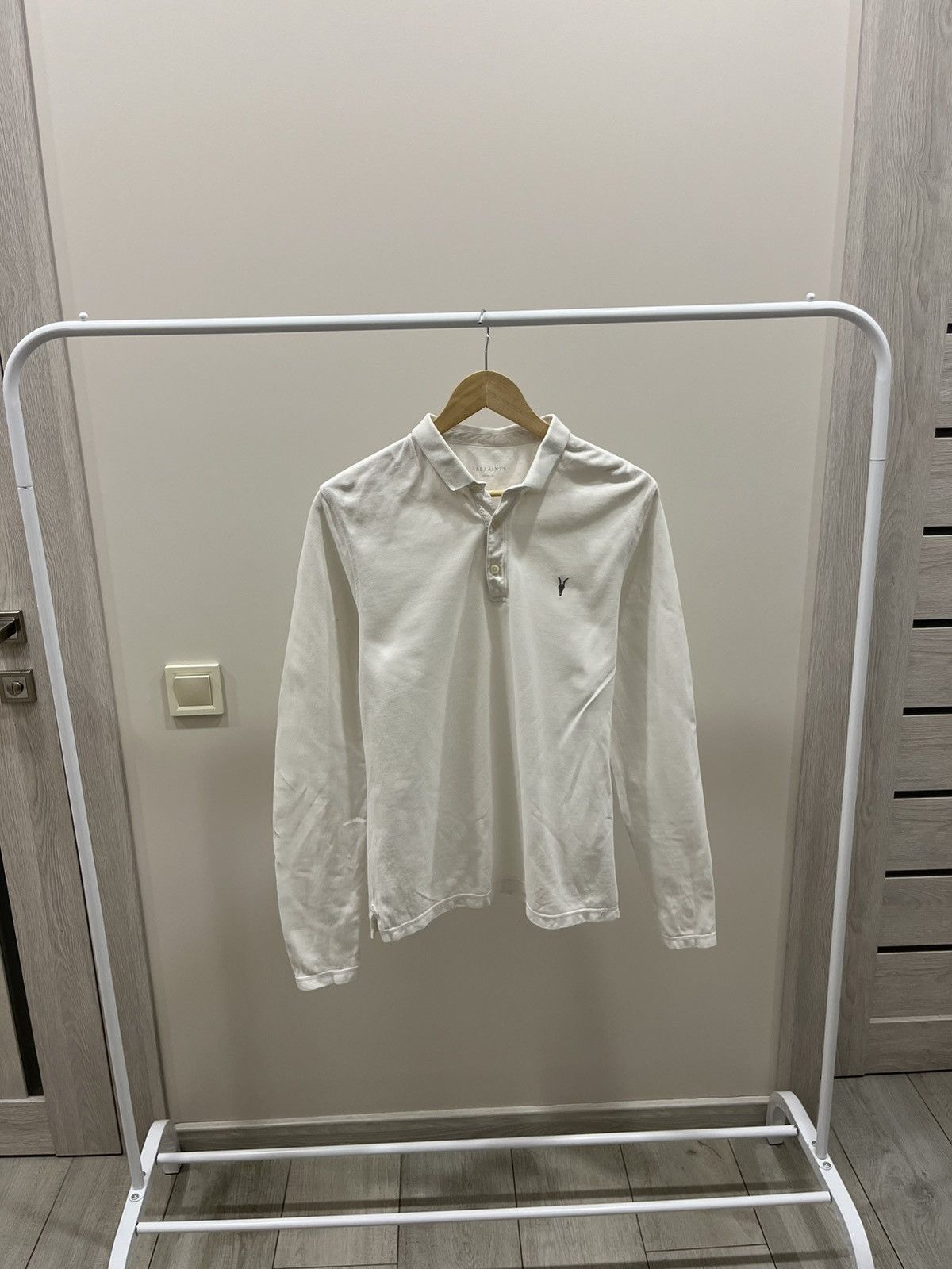 Allsaints Vintage Allsaints Y2K Rugby White Polo Longsleeve Shirt M Size US M / EU 48-50 / 2 - 1 Thumbnail