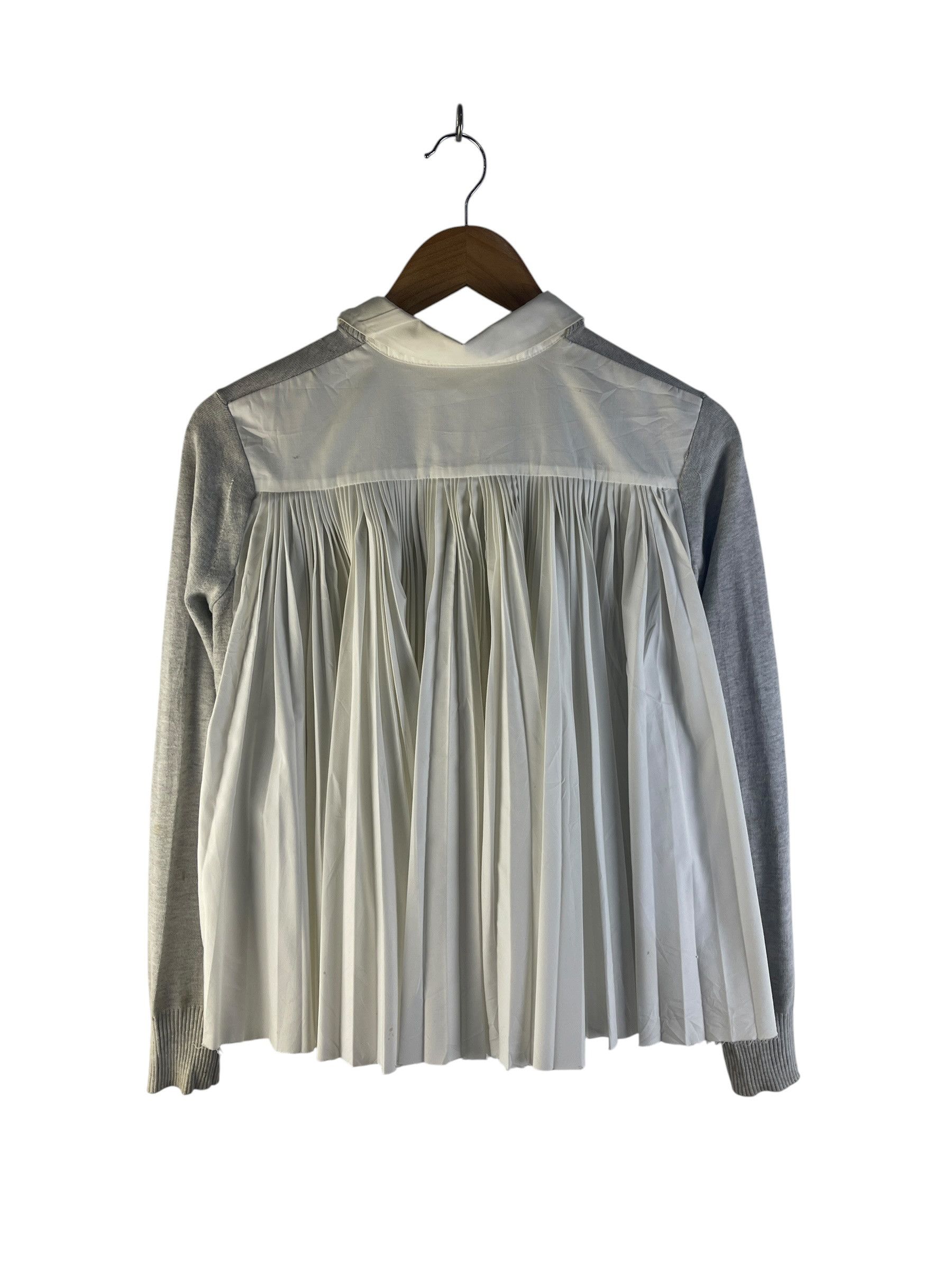 Sacai Sacai Pleated Back Cardigan Hybrid Knit Shirt Japan Designer Size US S / EU 44-46 / 1 - 5 Thumbnail