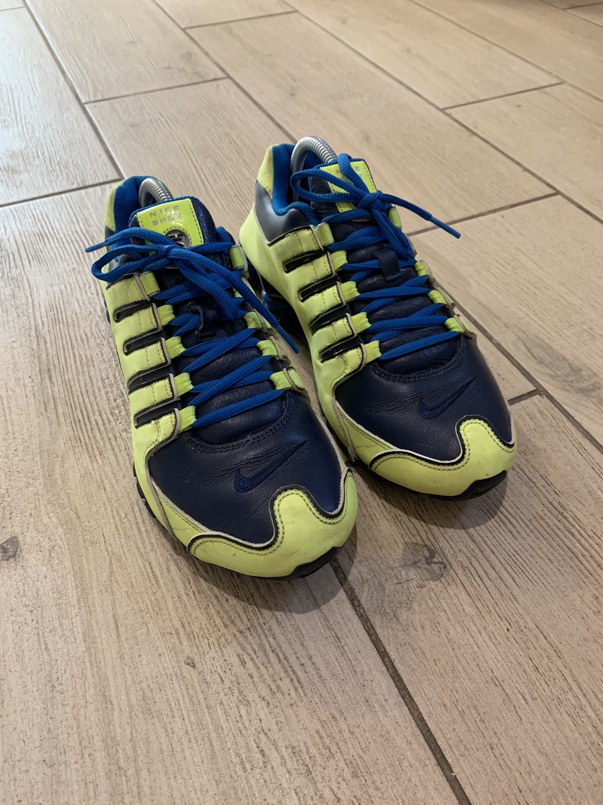 Nike × Vintage Nike Shox Vintage 2012 Yellow Blue Leather Shoes Size US 8 / EU 41 - 3 Thumbnail