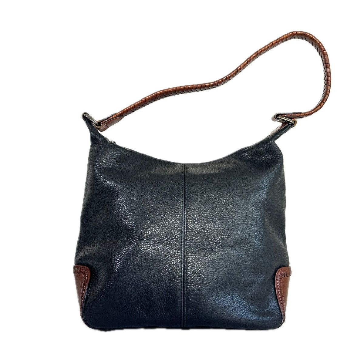 Fossil Vintage Fossil Black Leather Accents Brailed Strap Hobo Bag Size ONE SIZE - 1 Thumbnail