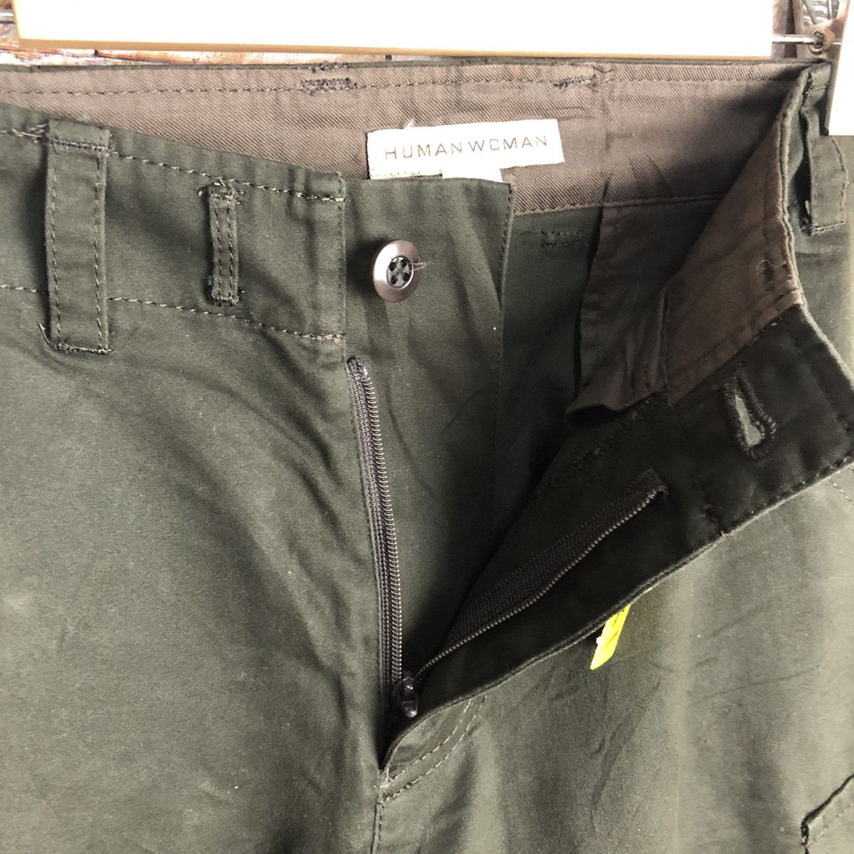 Japanese Brand Human Woman Green Cargo Multipocket Pants #A161 Size 29" - 11 Thumbnail