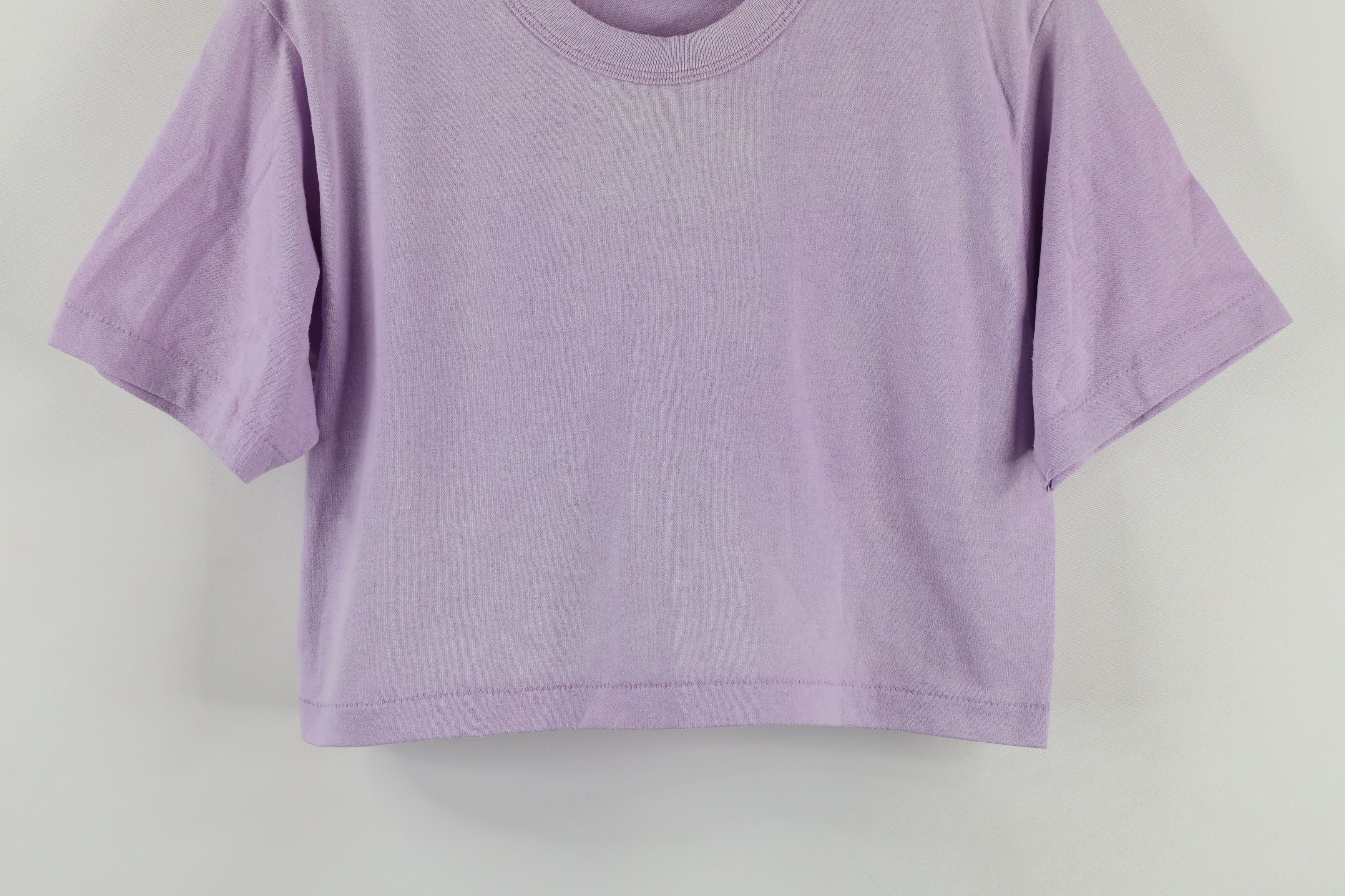 Vintage Vintage 70s Streetwear Blank Cropped T-Shirt Purple USA Size M / US 6-8 / IT 42-44 - 3 Thumbnail
