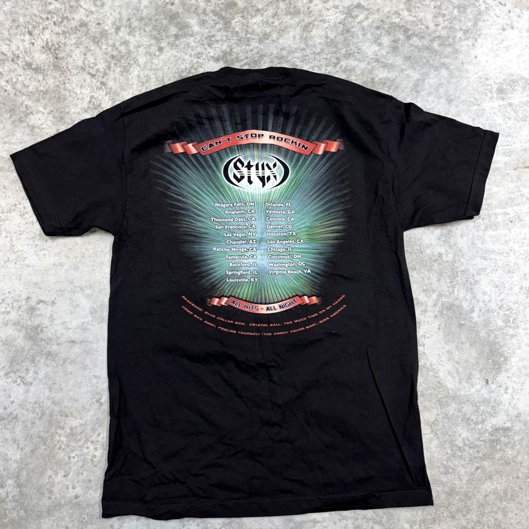 Vintage Styx Shirt Mens L Black Can't Stop Rockin Tour Concert Band Graphic Tee Size US L / EU 52-54 / 3 - 5 Thumbnail