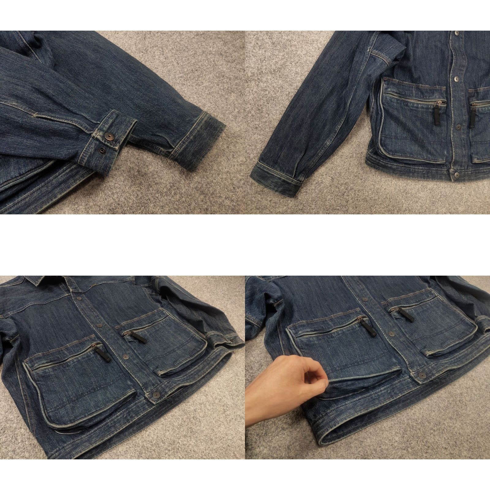 G-Star G-Star RAW Utility Coach Dakota Cargo Pocket Baggy Denim Blue Vintage Jacket Mens L Blue Denim Cargo Pockets Vintage Style Stars 90s Theme Jacket Size US L / EU 52-54 / 3 - 9 Thumbnail