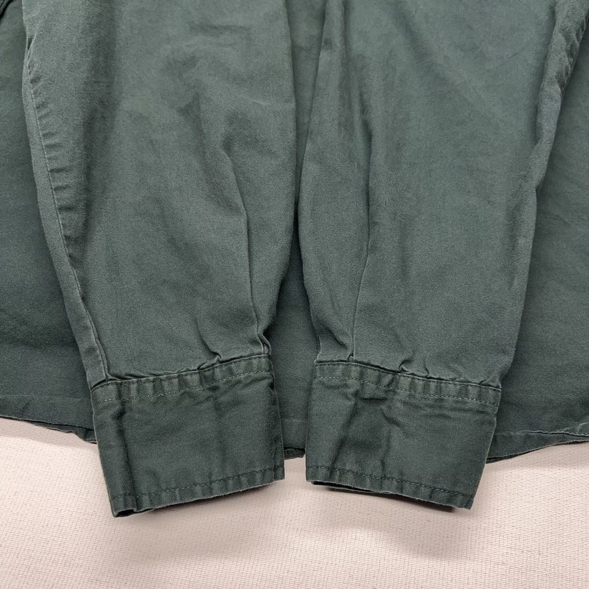 Vintage × Woolrich Woolen Mills Woolrich Button Up Shirt Green Pocket Solid Fern Classic Size M / US 6-8 / IT 42-44 - 18 Thumbnail