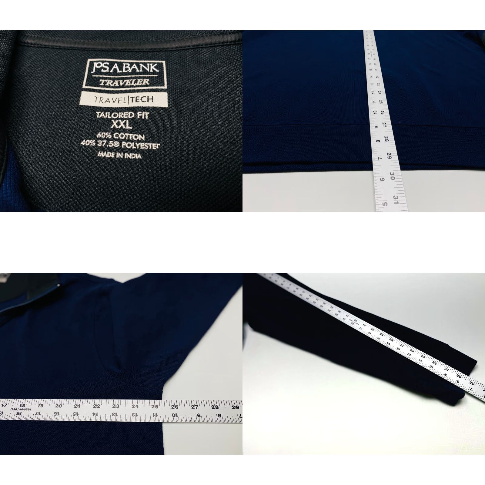 Jos. A. Bank Jos A Bank Travel Tech 1/4 Zip Sweater Mens 2XL Navy Elbow Patches Pullover Long Sleeve Size US XXL / EU 58 / 5 - 8 Thumbnail
