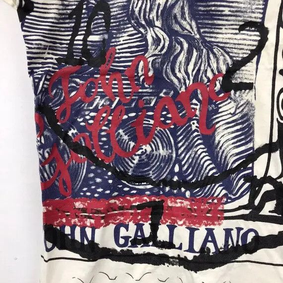 John Galliano Vtg JOHN GALLIANO ITALY Stamp Newspaper Print Tee Shirt Size S / US 4 / IT 40 - 2 Thumbnail