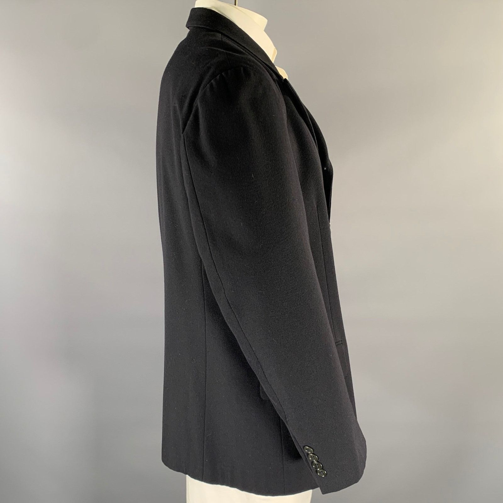 Ralph Lauren RALPH LAUREN Size XL Black Wool Cotton Peak Lapel Sport Coat Size 48R - 2 Thumbnail