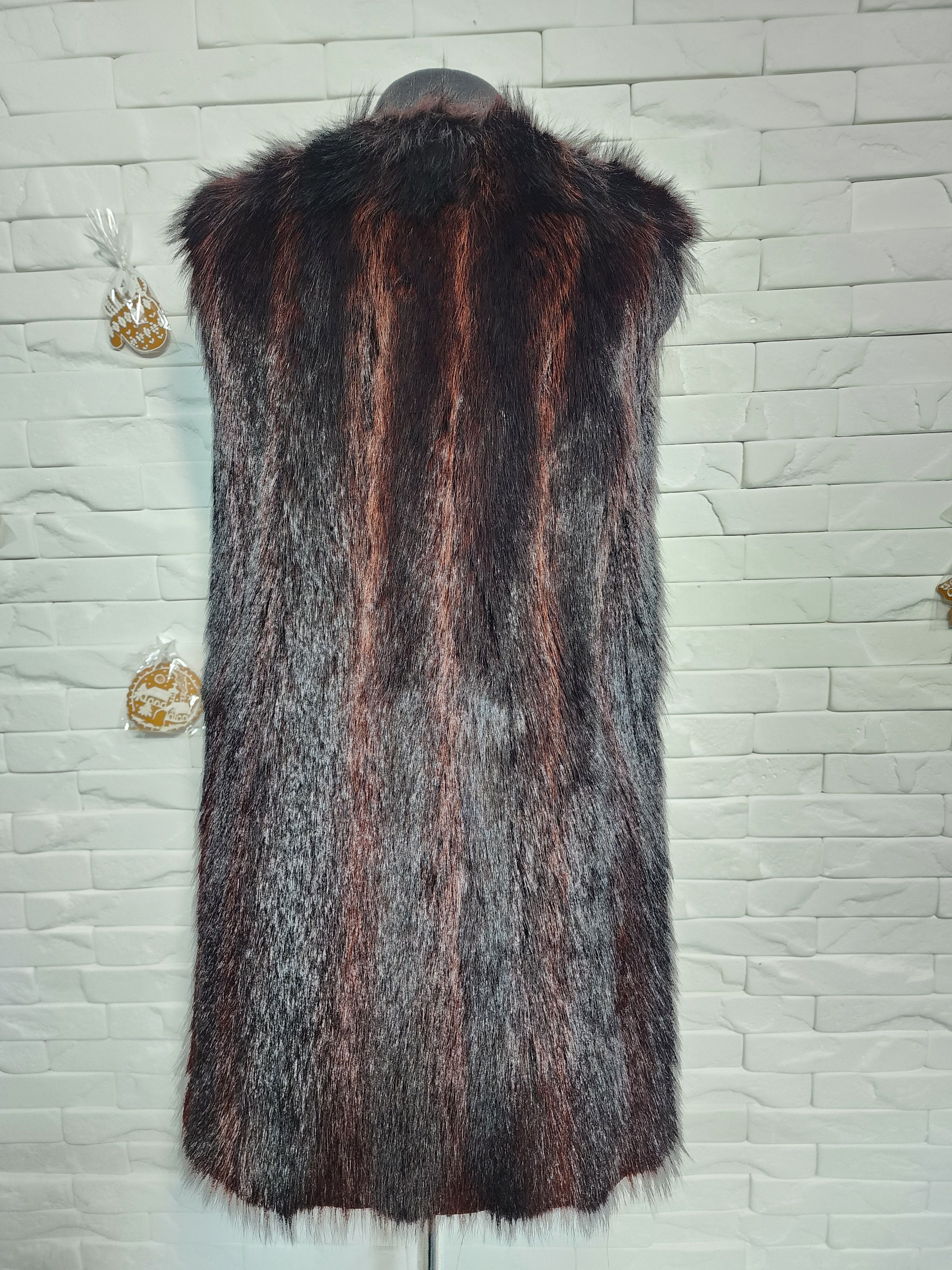 Furla Fur Vest: Brown Leather Trim, Metal Zipper Size XL / US 12-14 / IT 48-50 - 6 Thumbnail