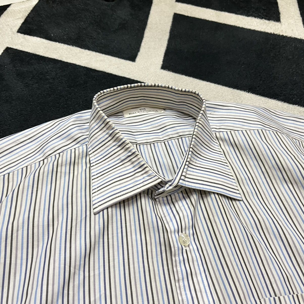 Balenciaga Balenciaga Striped Short-Sleeve Shirt Size US XL / EU 56 / 4 - 4 Thumbnail