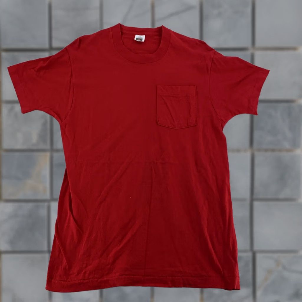 Fruit Of The Loom VINTAGE Fruit of the Loom Red Pocket Shirt Mens S Small USA Tee Shirt Mens Red Pocket Shirt Size US S / EU 44-46 / 1 - 1 Thumbnail