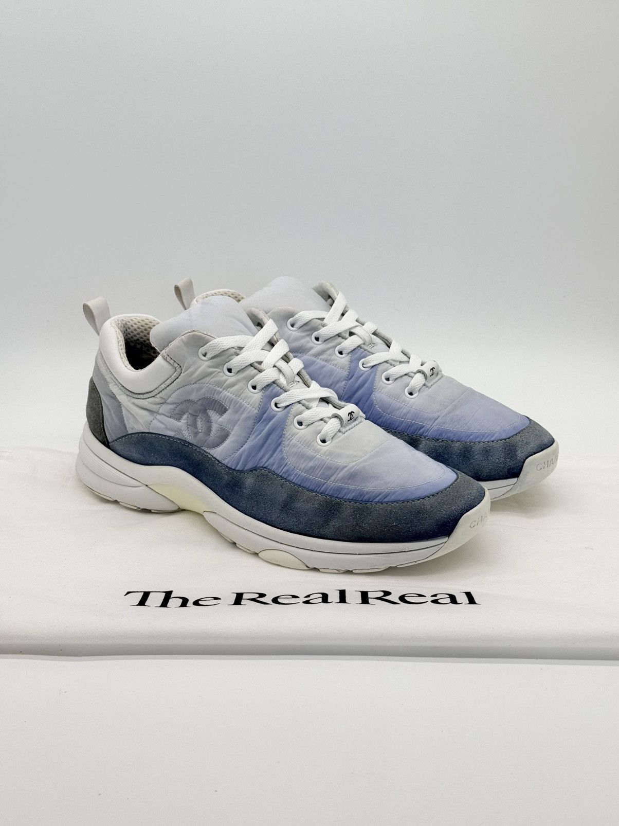 Chanel Size 8.5 - CHANEL CC Trainer Blue Suede Size US 8.5 / EU 41-42 - 1 Thumbnail
