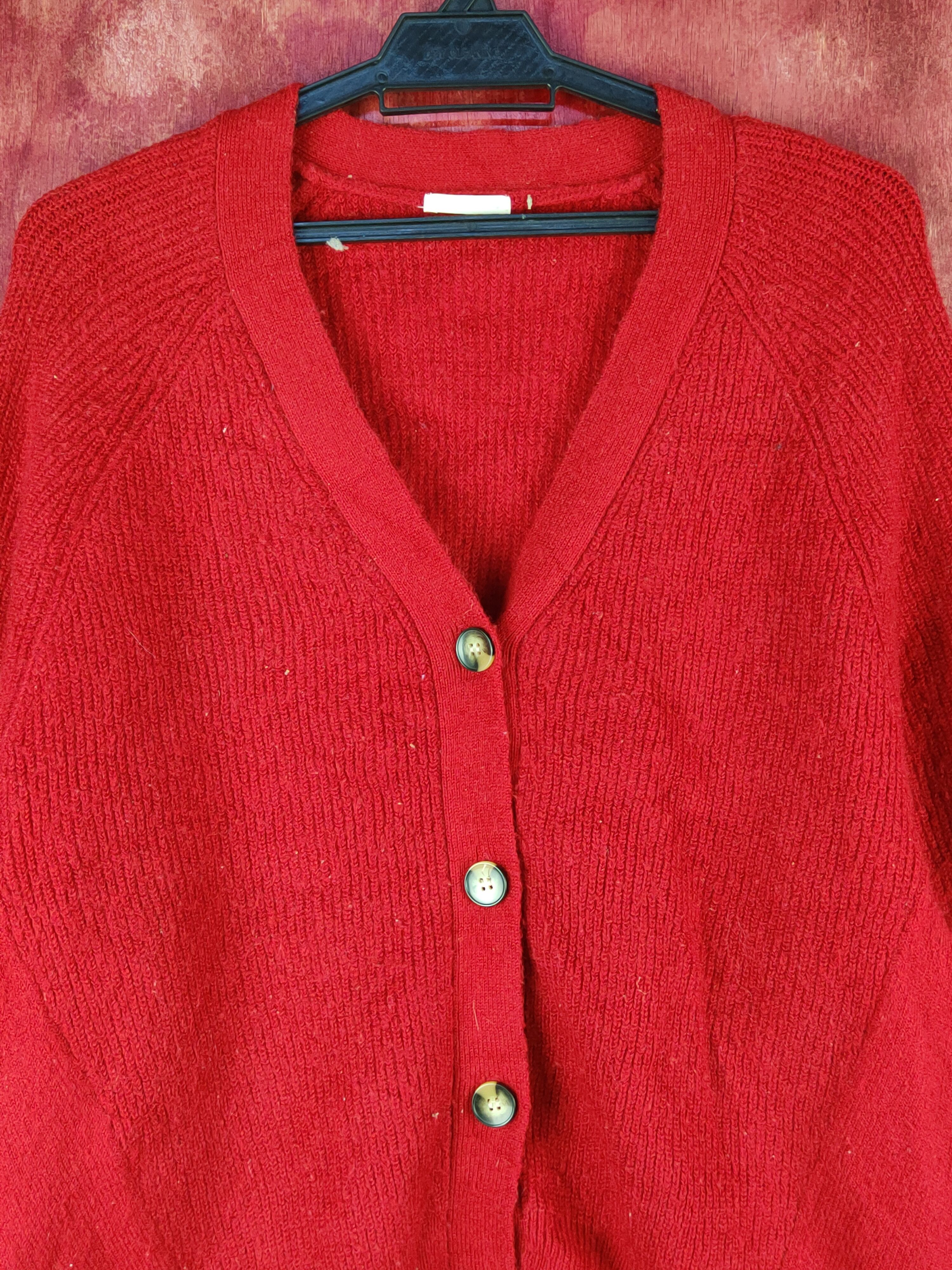 GU GU Red Knitwear cardigan japan Sweaters #S1578 Size L / US 10 / IT 46 - 2 Thumbnail
