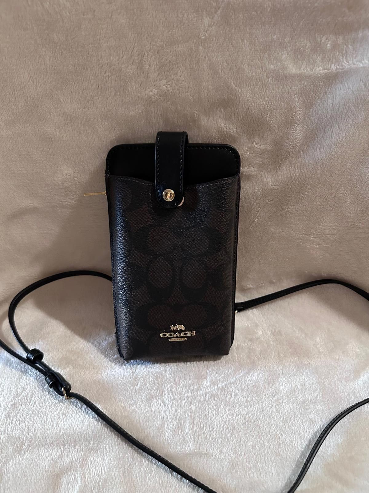 Coach Coach Signature Black Crossbody Phone Bag Size ONE SIZE - 1 Thumbnail