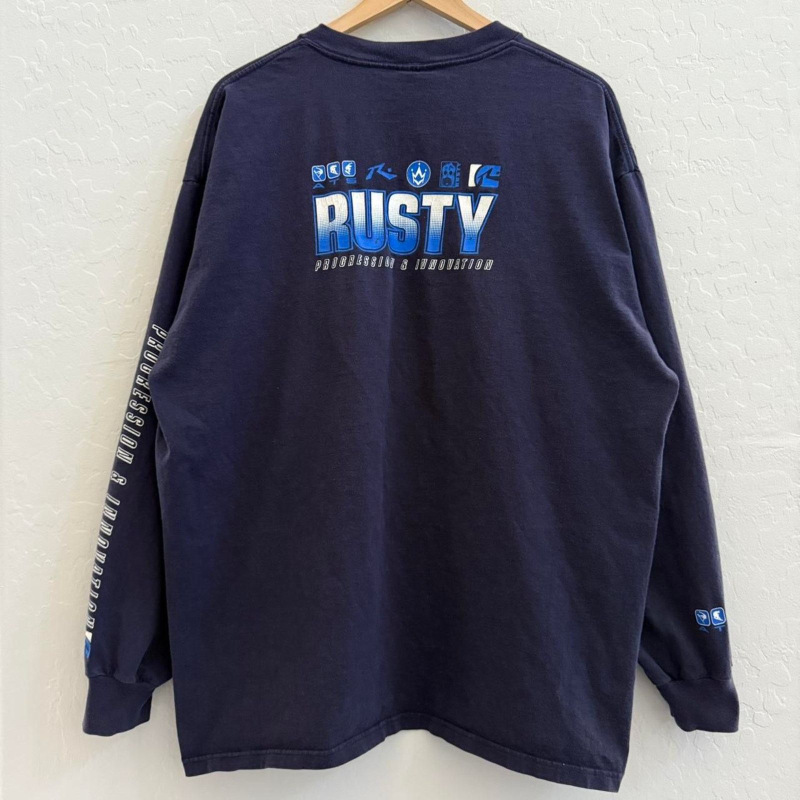 Rusty Vintage 90s Rusty Skate Long Sleeve T-Shirt Size US XL / EU 56 / 4 - 4 Thumbnail