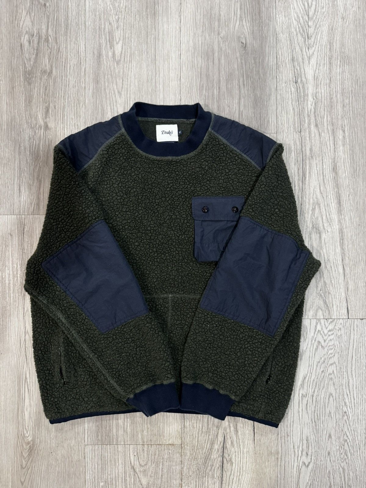 Drake's Drake’s Military Fleece Crewneck Boucle Wool Size US XL / EU 56 / 4 - 1 Thumbnail