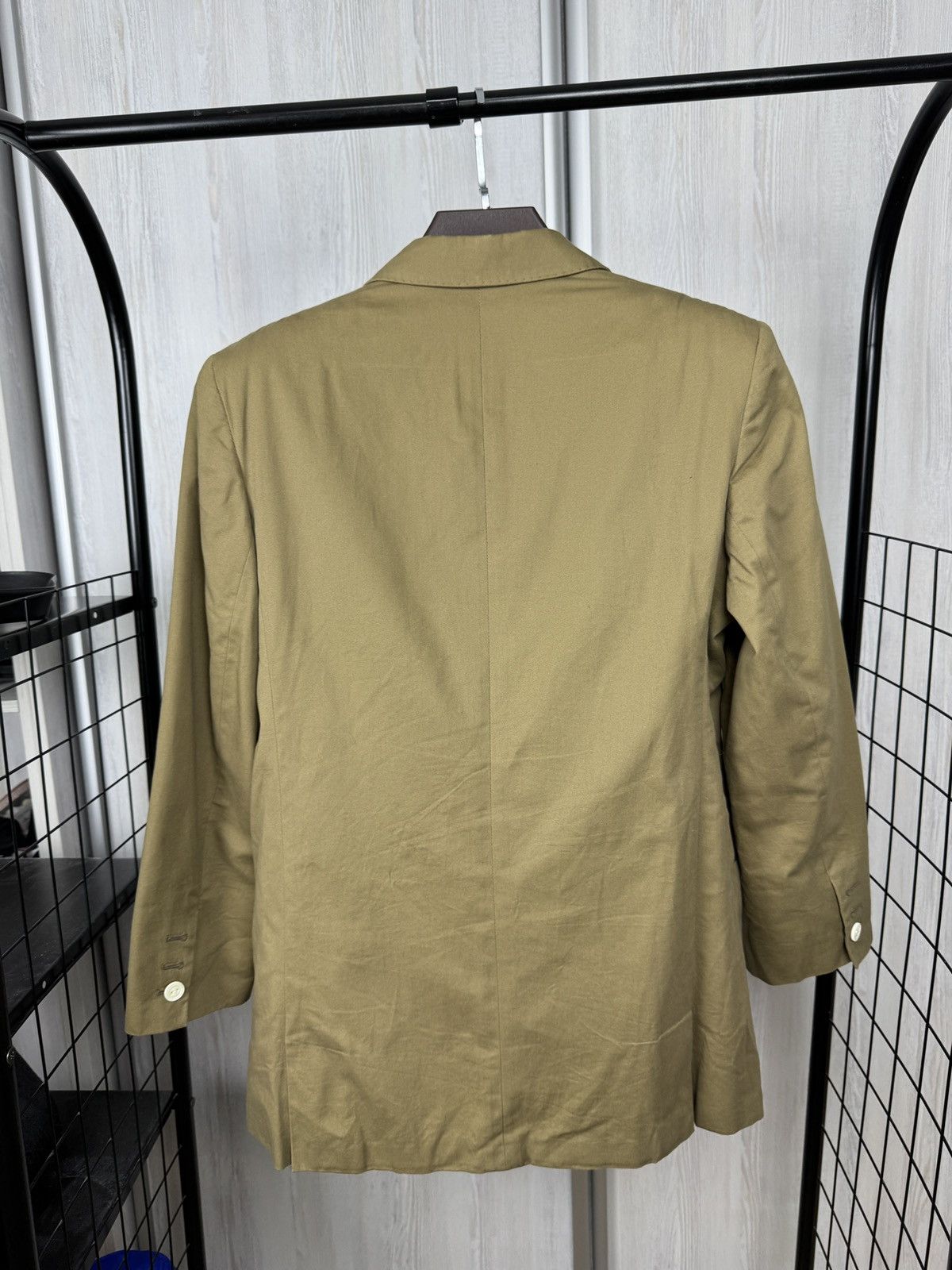 DAKS Daks London cotton beige unlined 3 button blazer Size L / US 10 / IT 46 - 10 Thumbnail