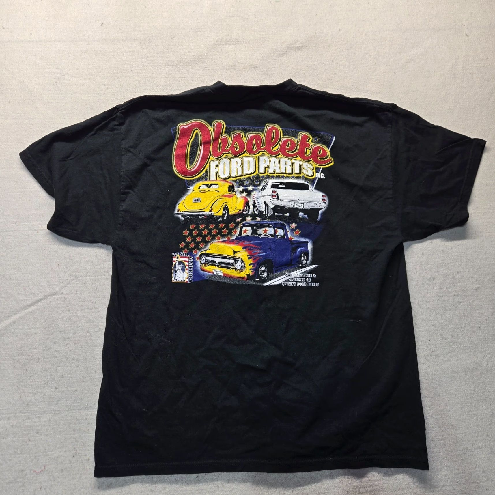 Ford FORD RACING Oklahoma Logo Black T-Shirt Adult XL Classic Short Sleeve Mens Size US XL / EU 56 / 4 - 8 Thumbnail