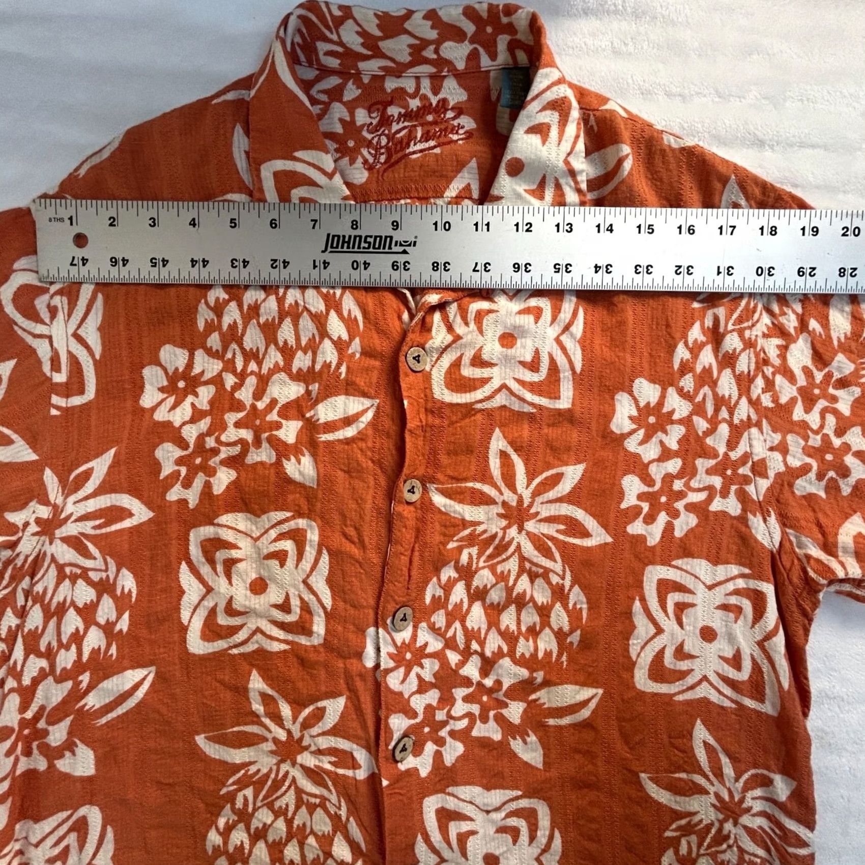 Tommy Bahama Tommy Bahama Mens Orange Hawaiian Floral Button-Up Shirt Medium Linen Blend Size US M / EU 48-50 / 2 - 5 Thumbnail