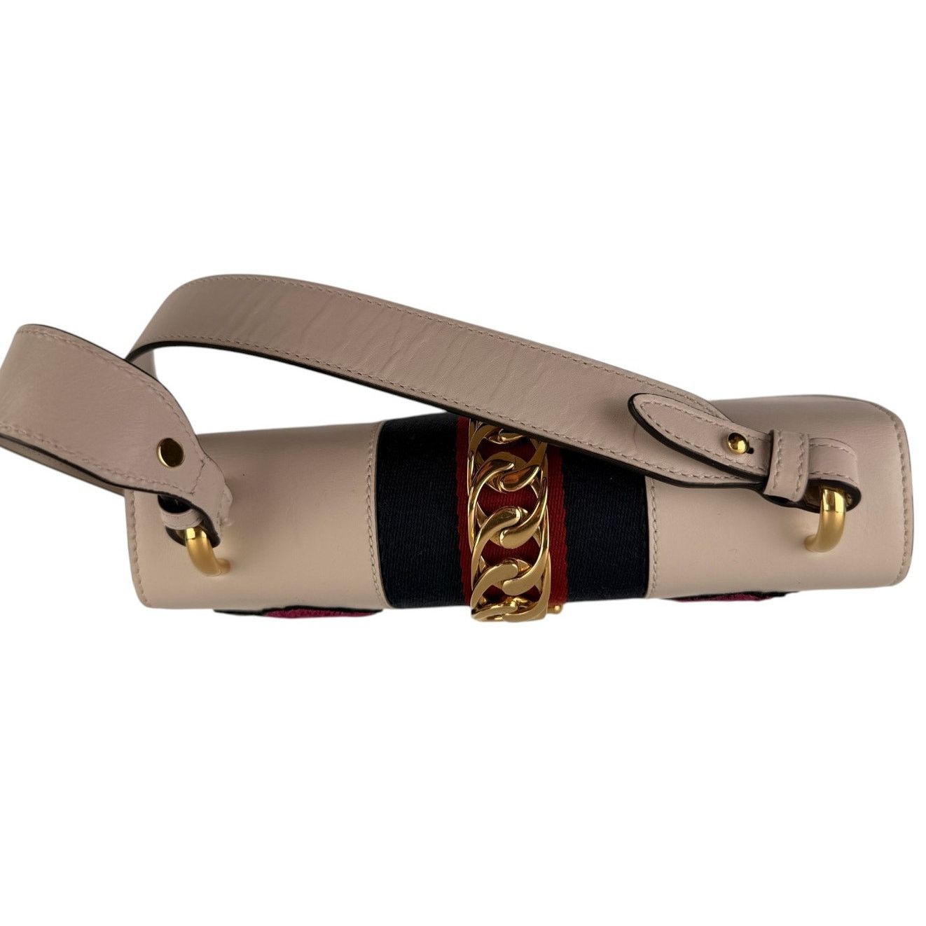 Gucci GUCCI Sylvie Embroidered Floral Shoulder Bag in White Size ONE SIZE - 4 Thumbnail