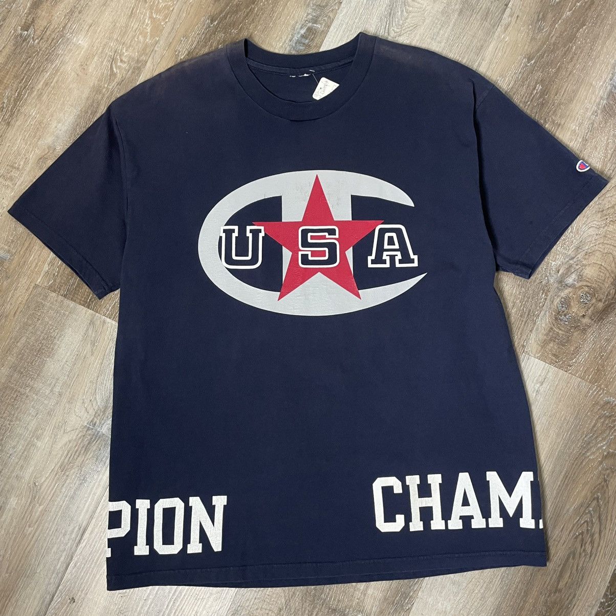 Champion 90s Champion All Over Print Tee Shirt Mens XL Sports Vintage Size US XL / EU 56 / 4 - 1 Thumbnail