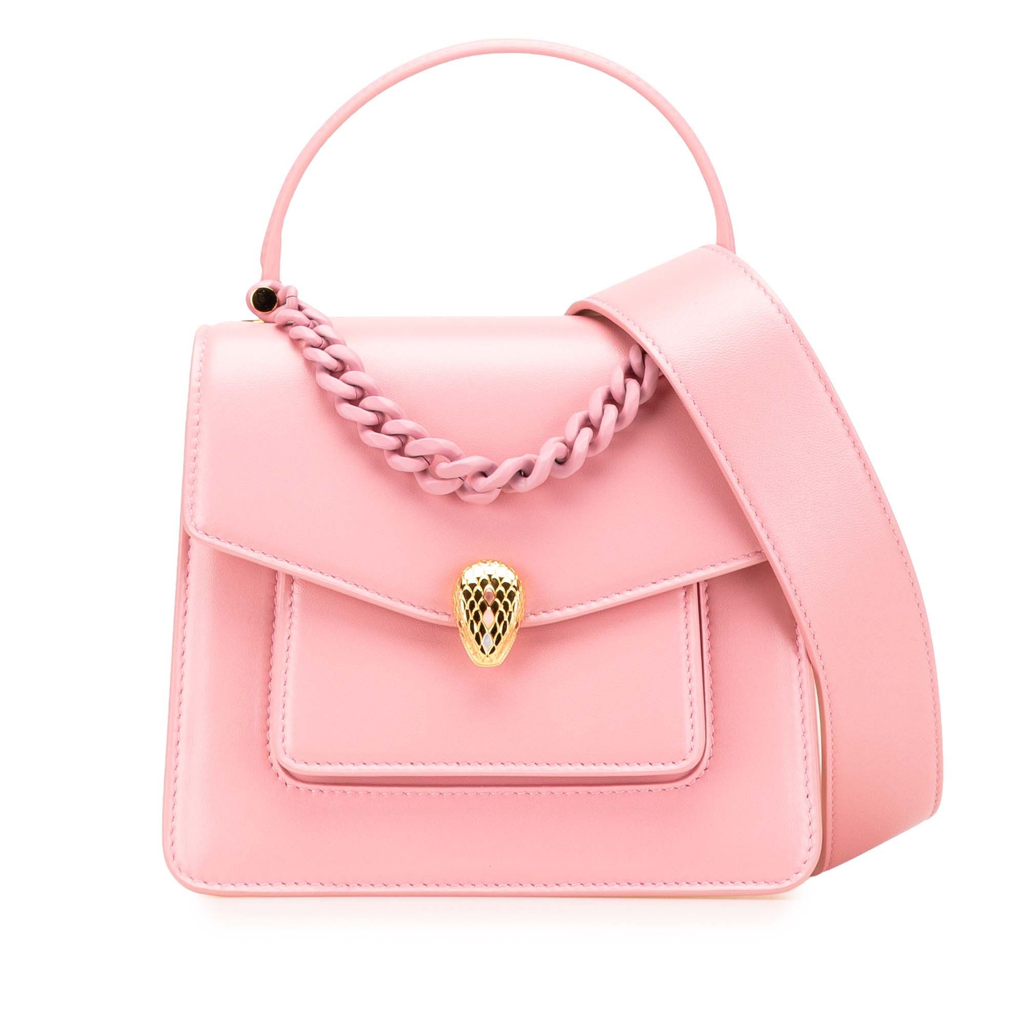 Bvlgari Limited Edition Calfskin Serpenti Forever Chain Top Handle Bag in Pink, Women's
