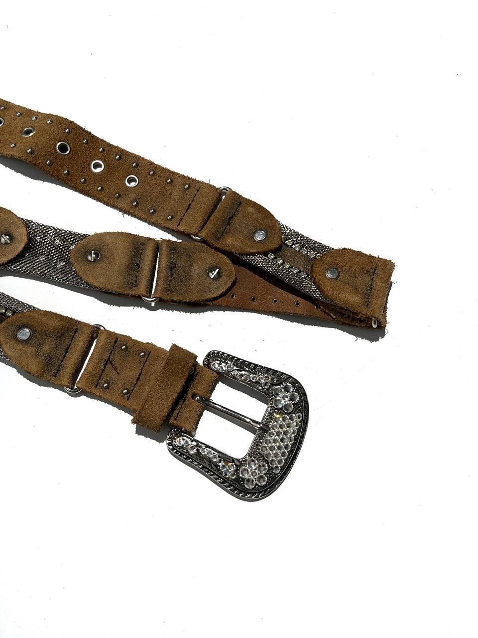 Vintage Vintage Geniune Leather Brown Buckle Belt Size ONE SIZE - 3 Thumbnail