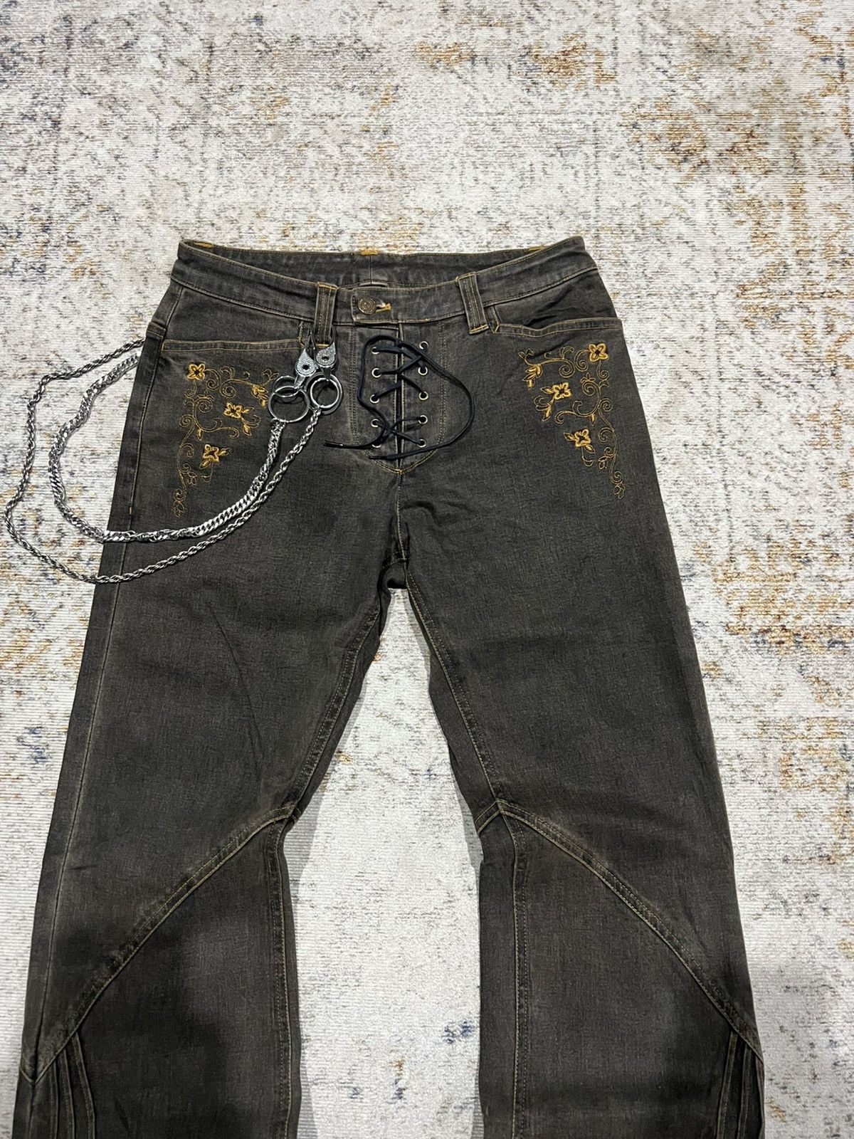 Tornado Mart Tornado Mart Embroidered Tribal Flared Pants Size US 29 - 3 Thumbnail