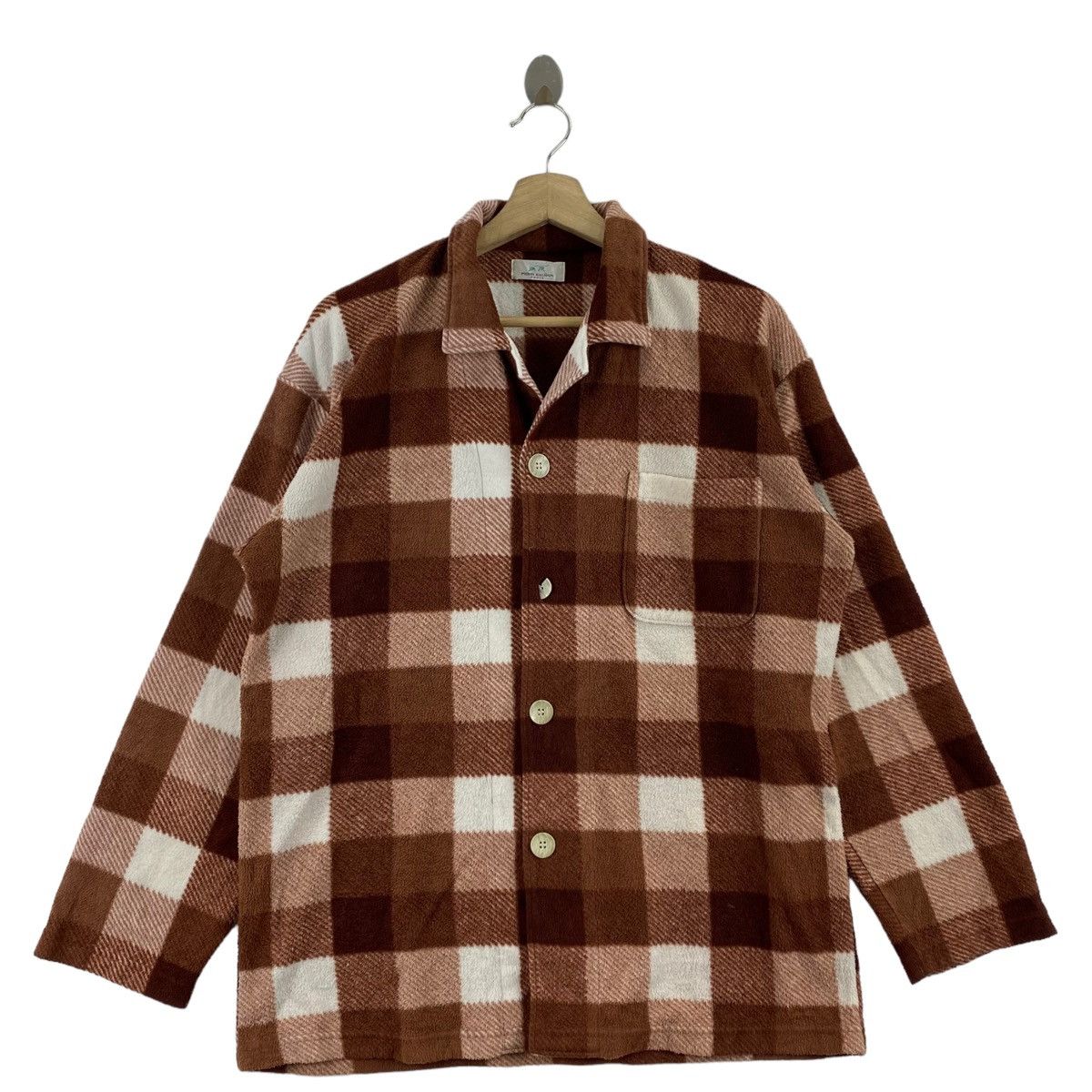 Pierre Balmain × Vintage Vintage PIERRE BALMAIN PARIS Check Tartan Button Up Brown Size US L / EU 52-54 / 3 - 1 Thumbnail
