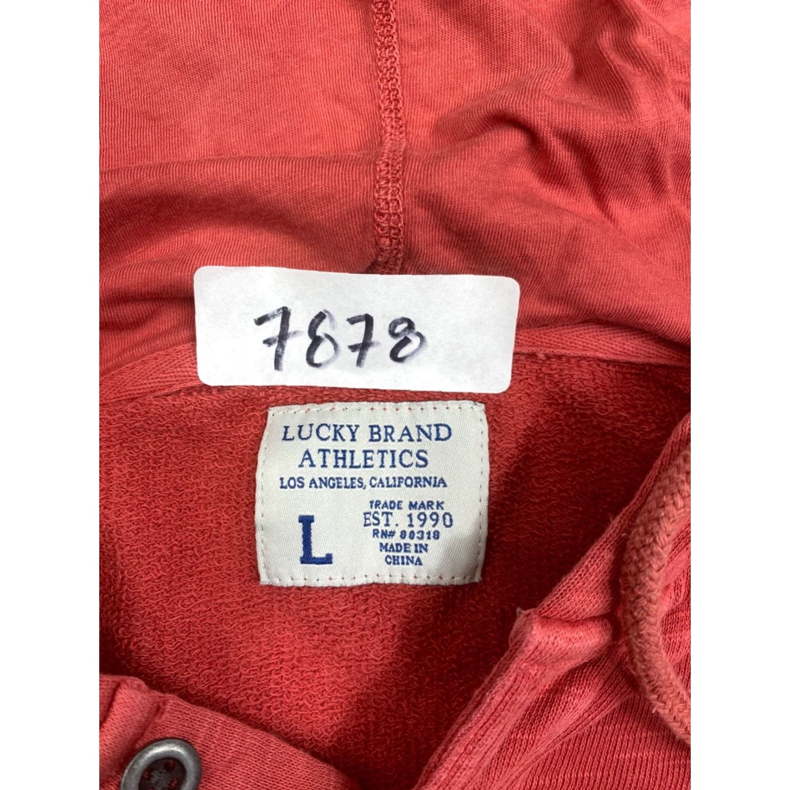 Lucky Brand Lucky Brand Athletics Hoodie Mens L Red Orange Pullover Casual #7878 Size US L / EU 52-54 / 3 - 2 Thumbnail