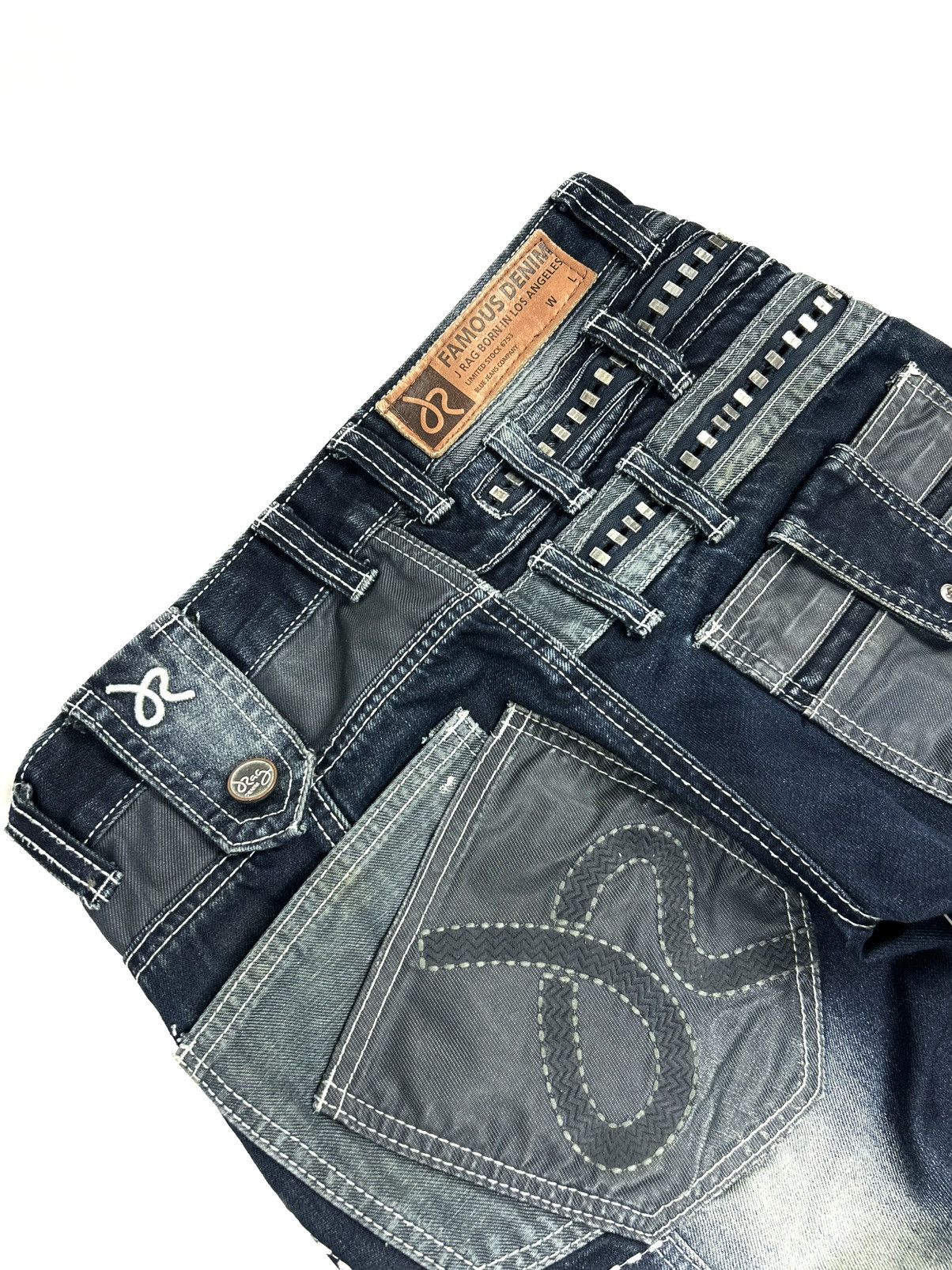 Japanese Brand J RAG Avant-Garde Japanese Jeans Multi-Pocket Navy Denim Y2K Size US 29 - 12 Thumbnail