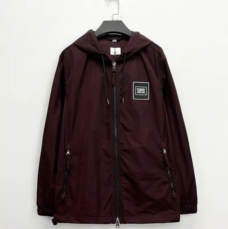 Burberry Oversized Burgundy Nylon Jacket for Men
