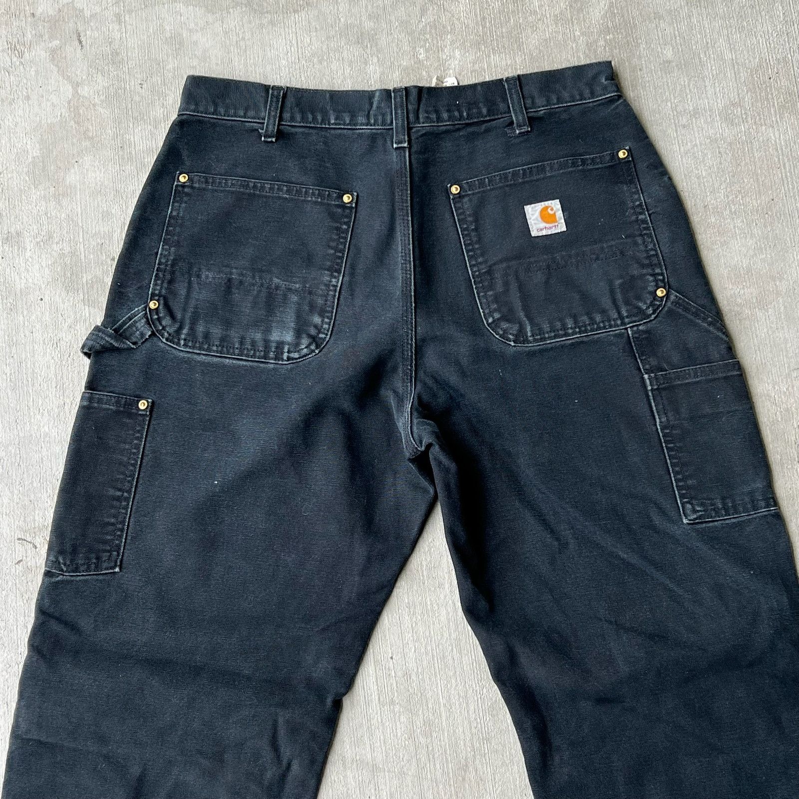 Carhartt × Vintage Carhartt faded black double knee work wear carpenter pants Size US 31 - 6 Thumbnail