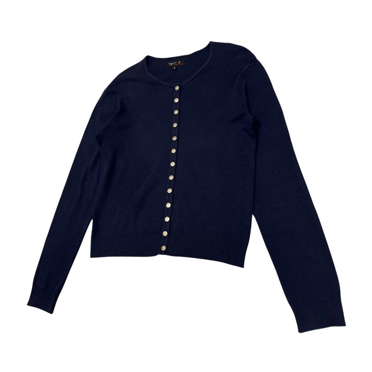 agnes b. Agnès b. Navy Blue Snap Cardigan Made in France Size 2 Size M / US 6-8 / IT 42-44 - 5 Thumbnail